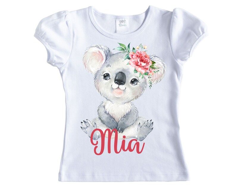 Baby Koala Personalized Girls Shirt - Short Sleeves - Long Sleeves